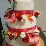 Gâteau rubans et fleurs