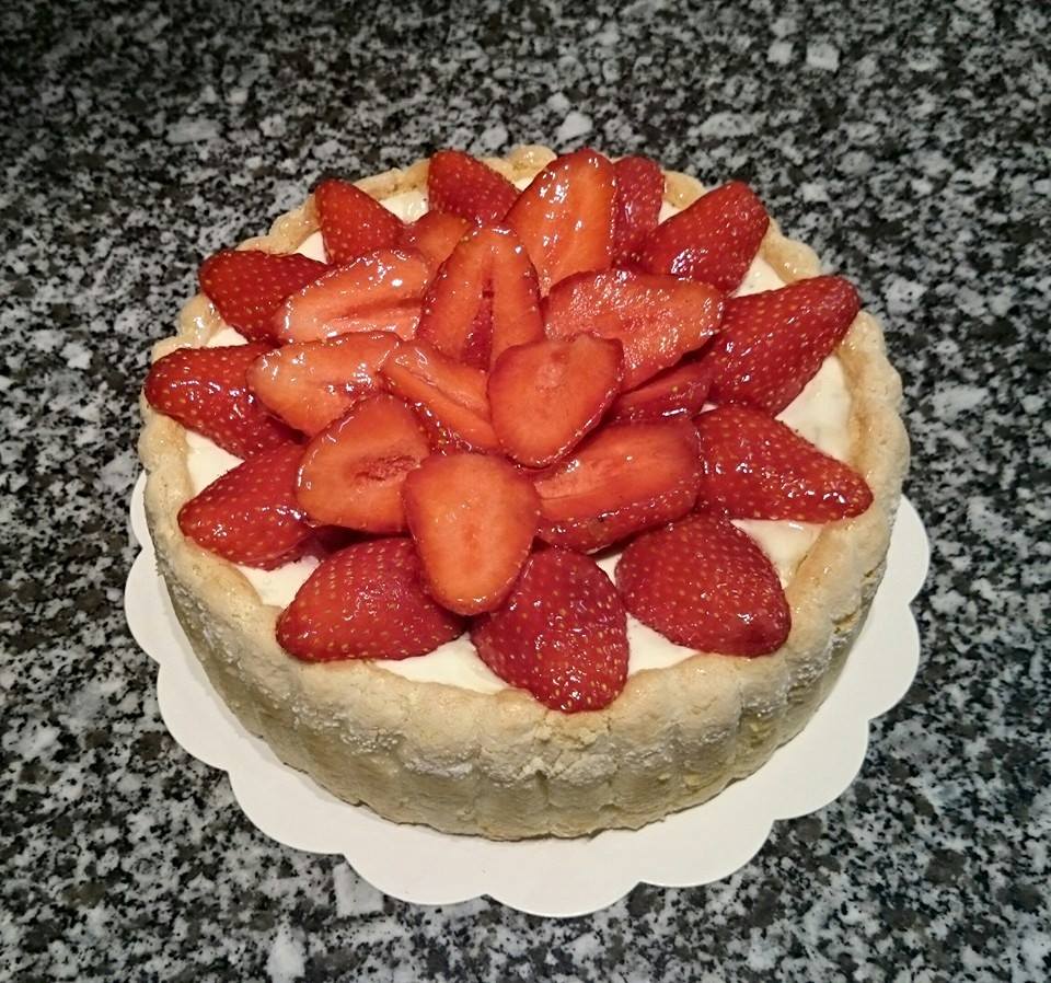 Charlotte fraises, fromage blanc au citron vert