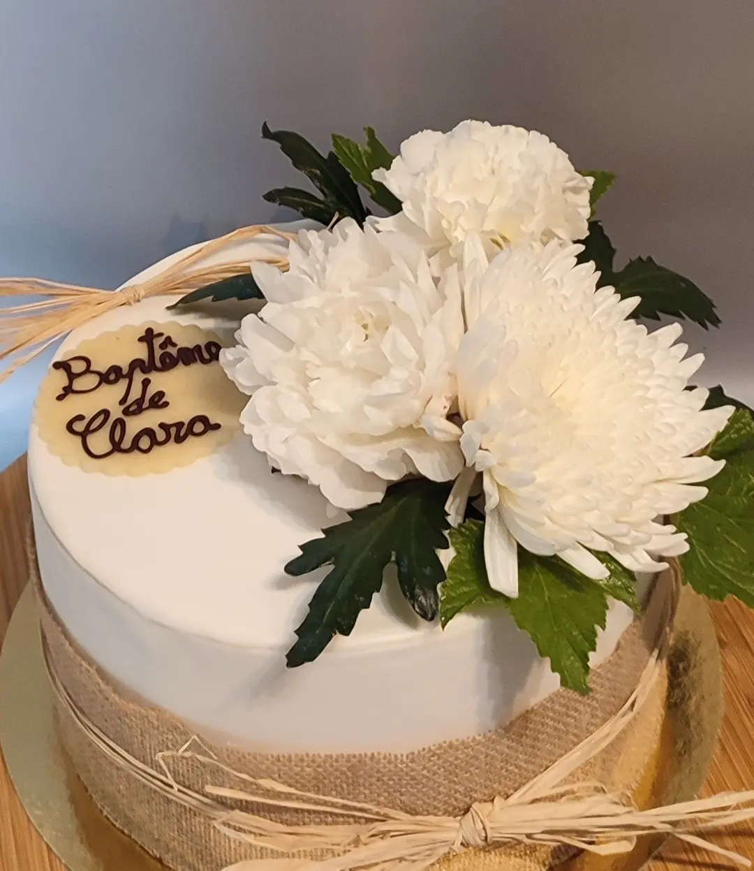 Gâteau de baptême champêtre