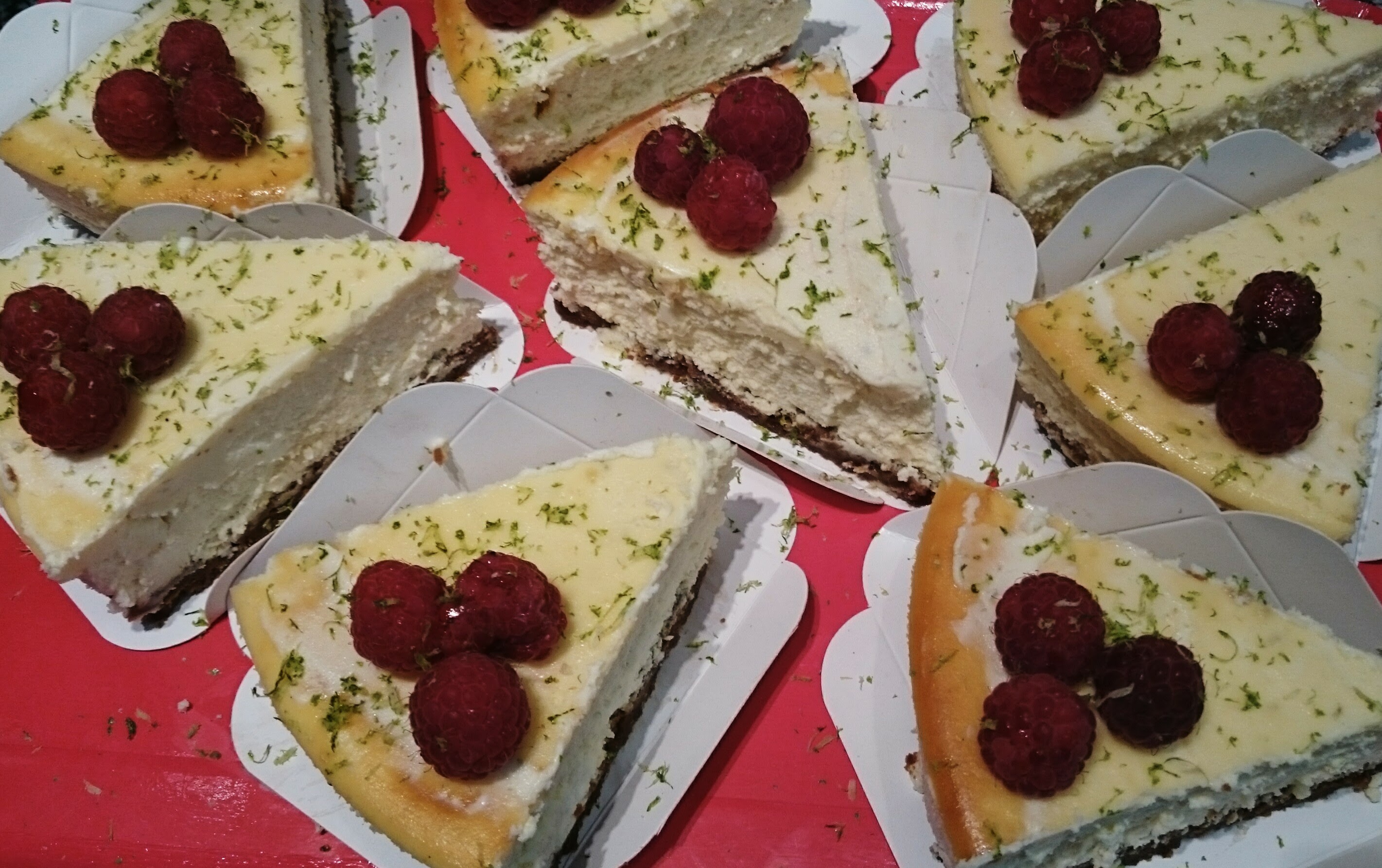 Cheesecake citron vert, fond speculoos