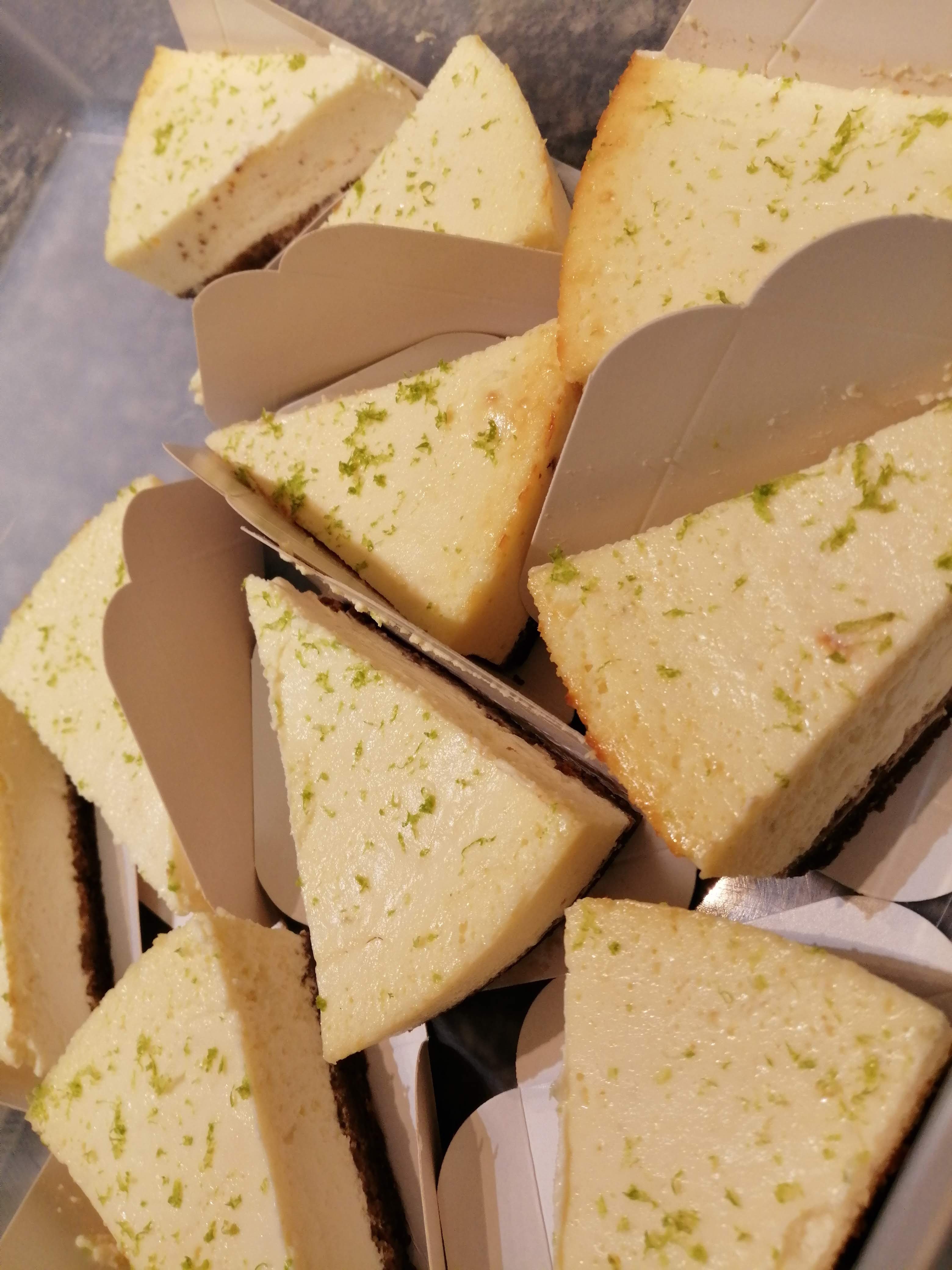 cheesecake au citron vert, fond spéculoos