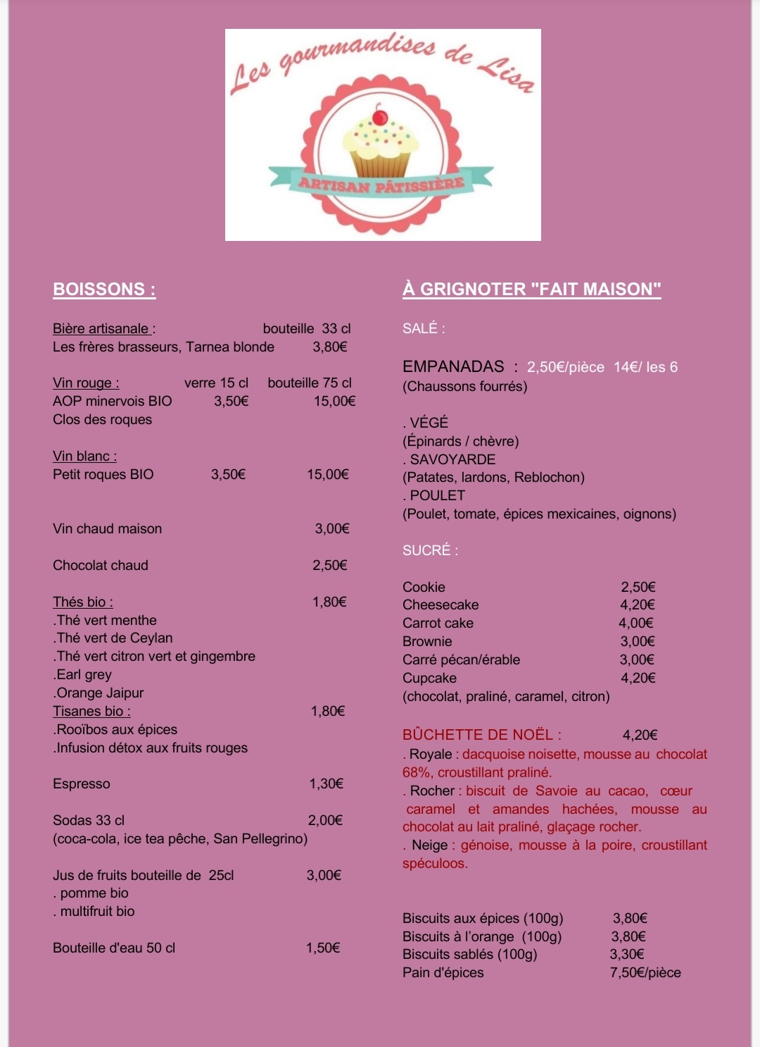 Menu Noël 1